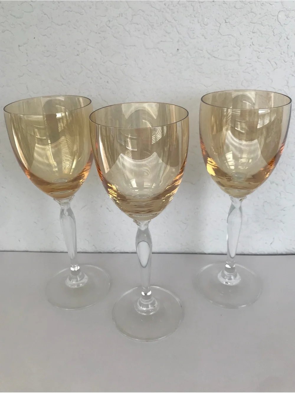Set of 3 - Pier 1 P1C1 Amber Iridescent Golden 8